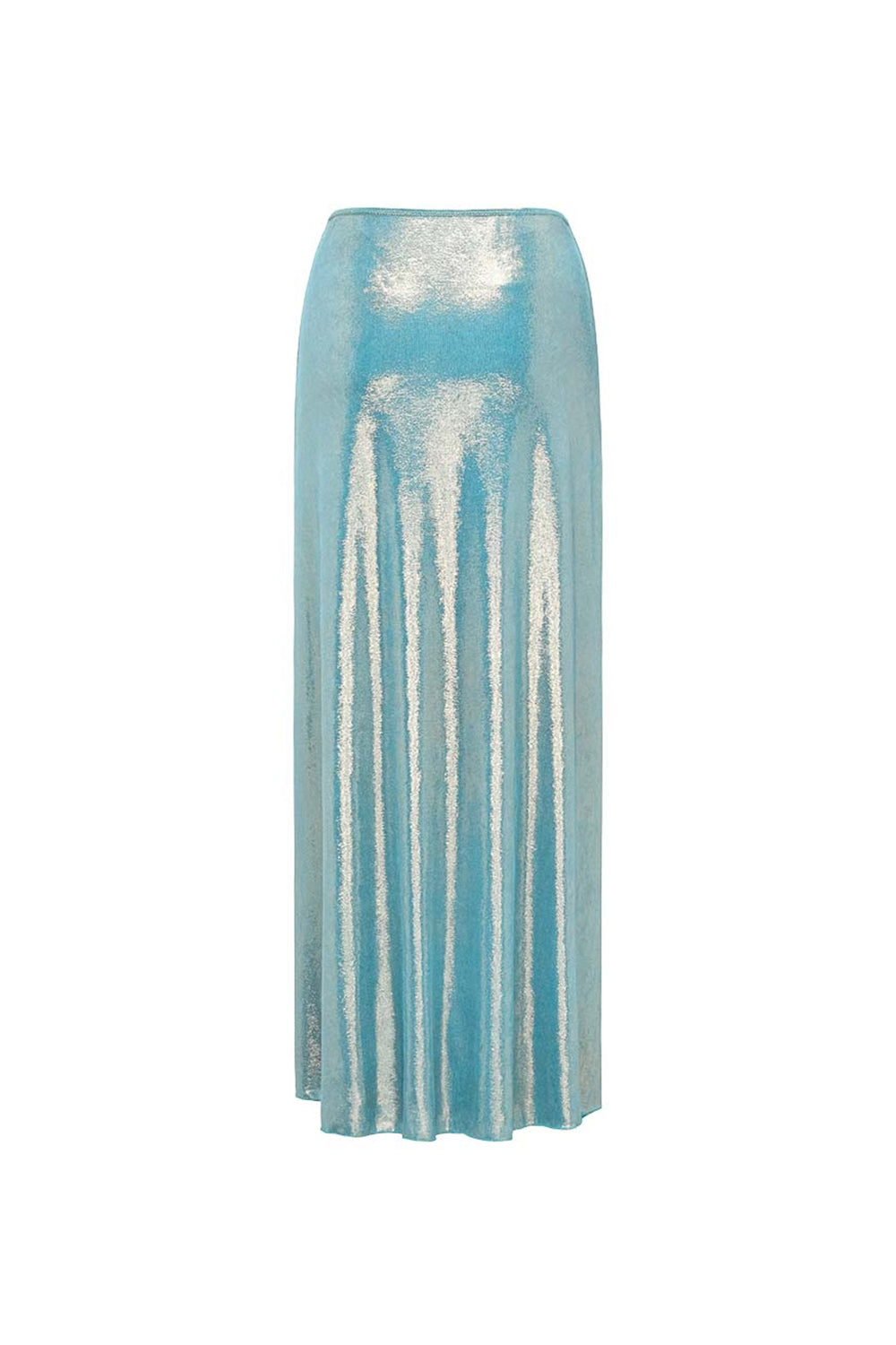 Maillot de bain deux pièces bleu métallisé à col en V, perlé, avec robe de plage