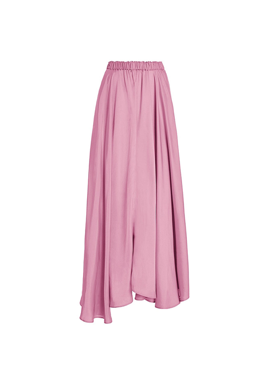 Pink One Shoulder Ruffled 2 Piece Swimwear with Cover Up