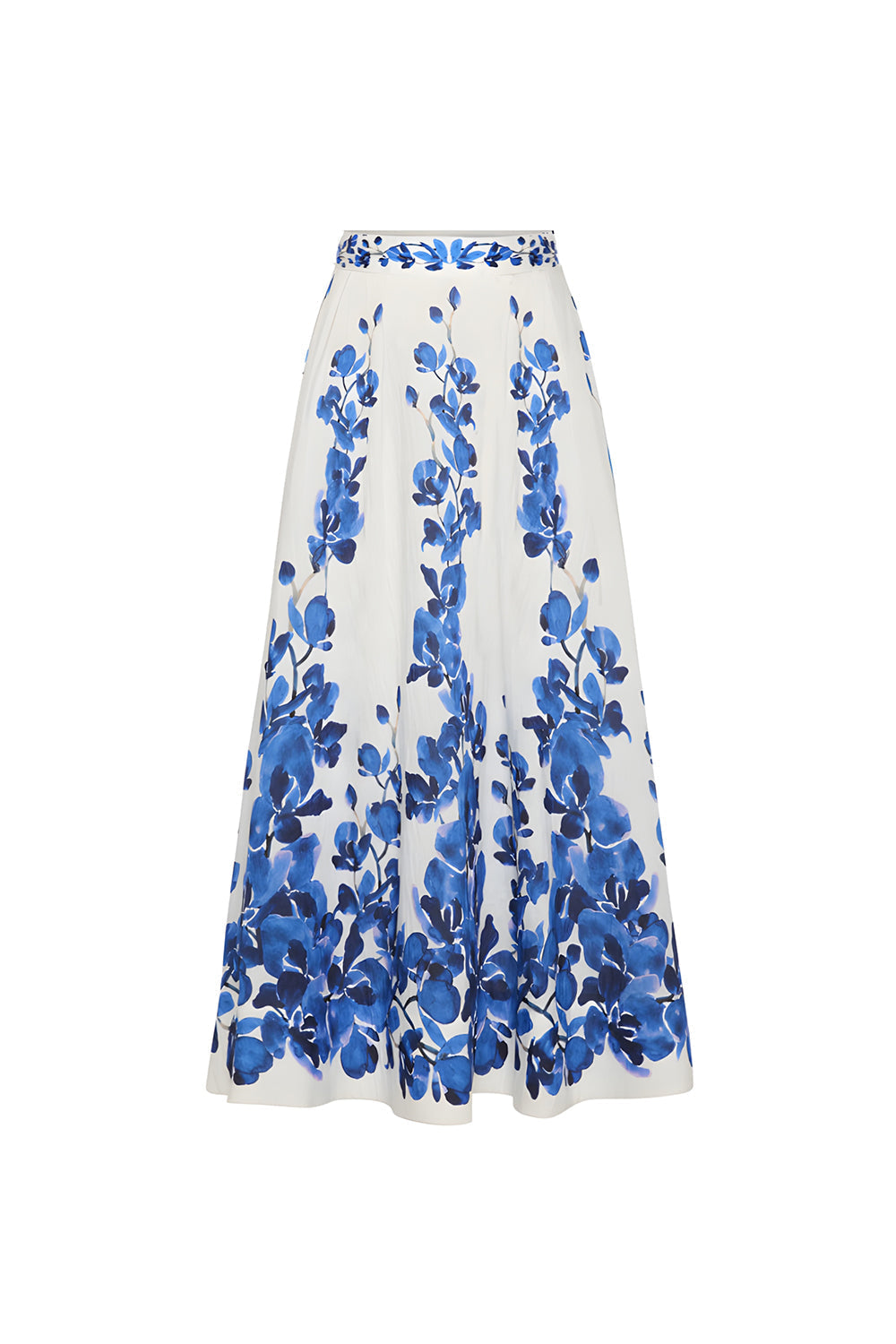 White Blue Floral 3 Piece Printed Floral Swimwear Set with Beach Dress