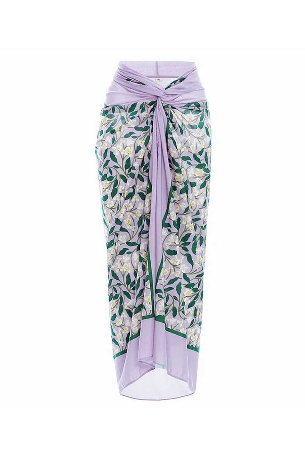 Halter 3D Flower Cut Out 2 Piece Lilac Swimsuit with Cover Up Dress