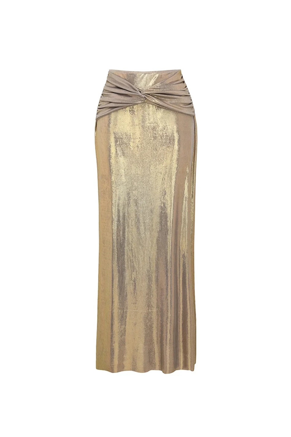 Metallic Golden 4 Piece Cut Out Swimwear Set with Cover Up