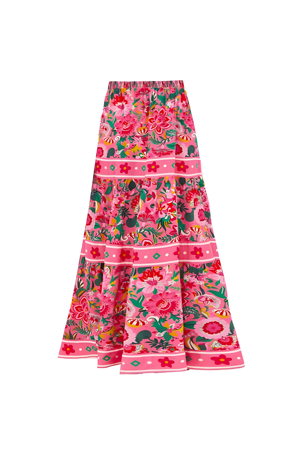 2 Piece Fuchsia Floral Tummy Control Swimsuit with Beach Dress