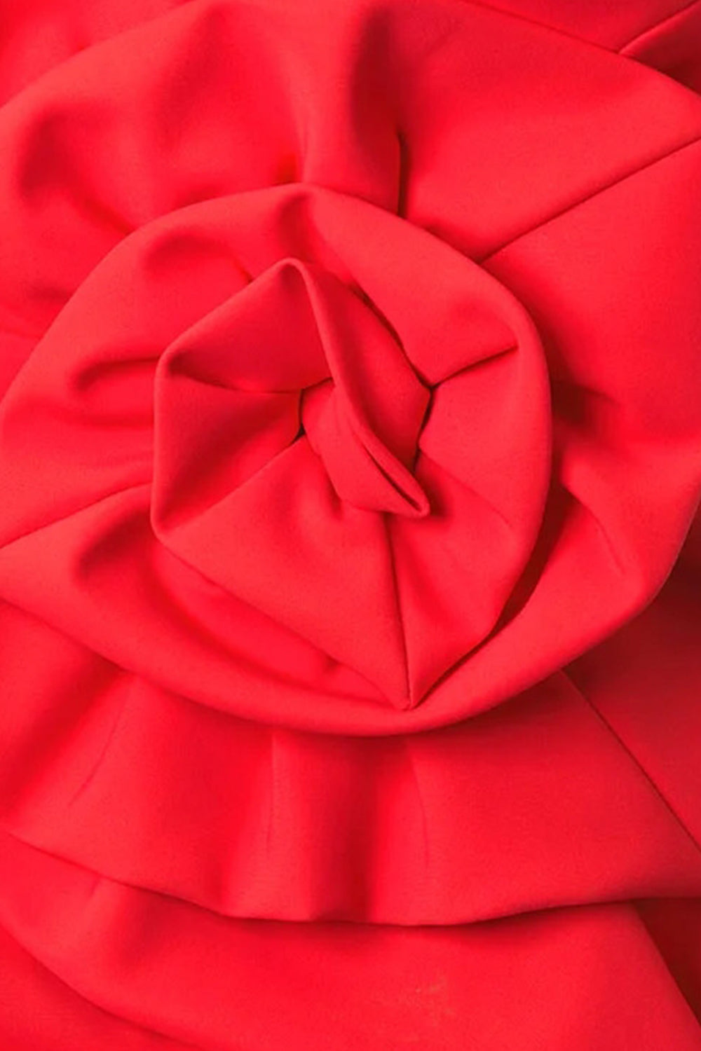 Red Strapless 2 Piece Ruched Swimsuit with Cover Up