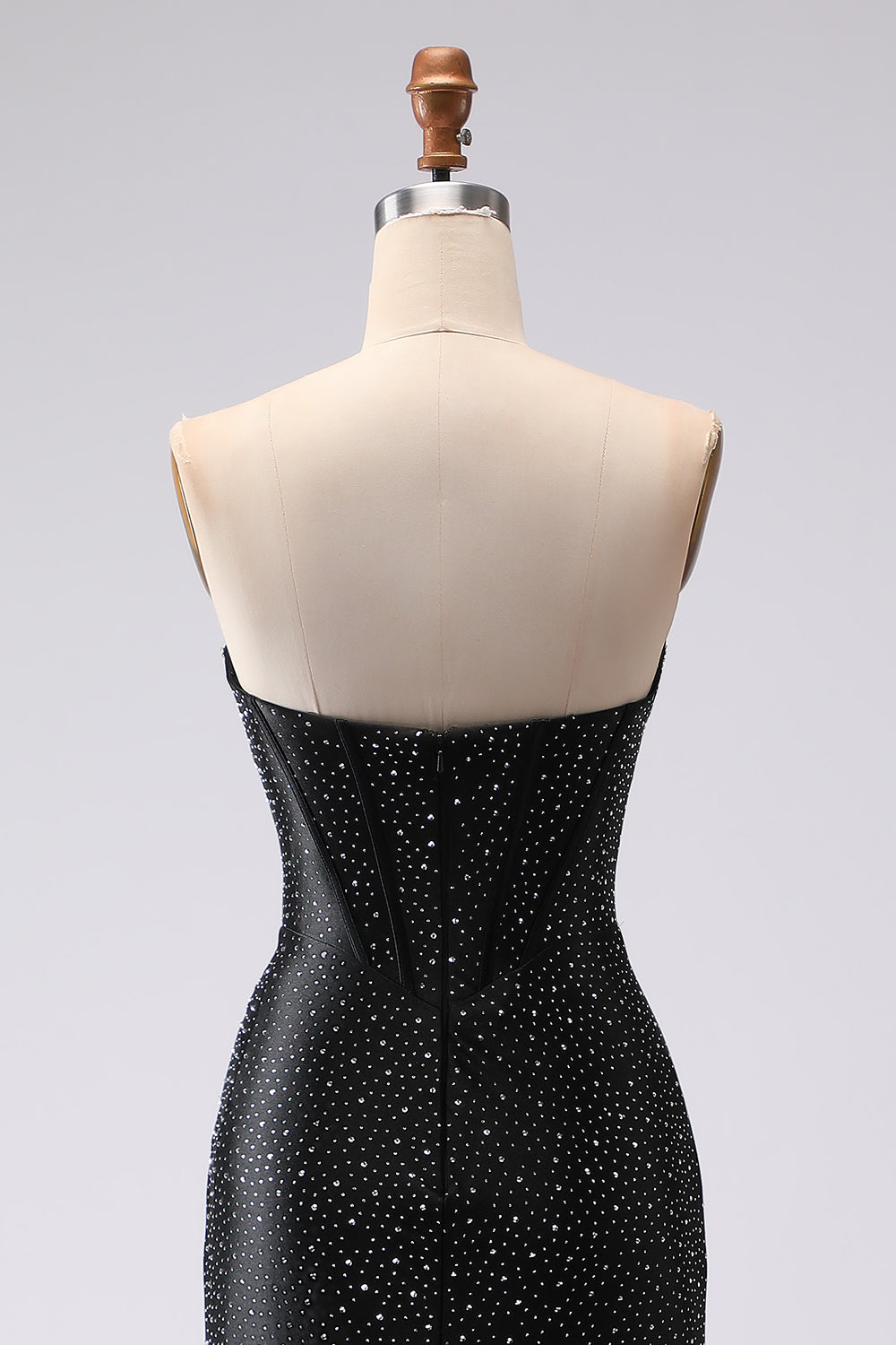 Black Mermaid Sweetheart Beaded Corset Long Prom Dress with Slit