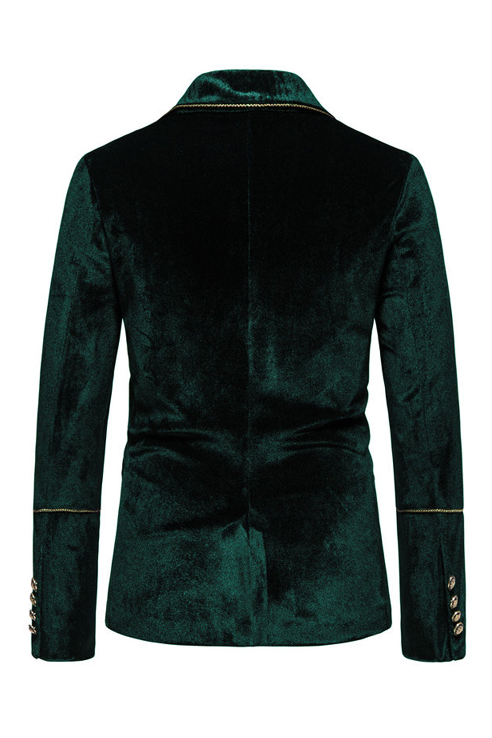Black Velvet Notched Lapel Double-Breasted Men's Suits