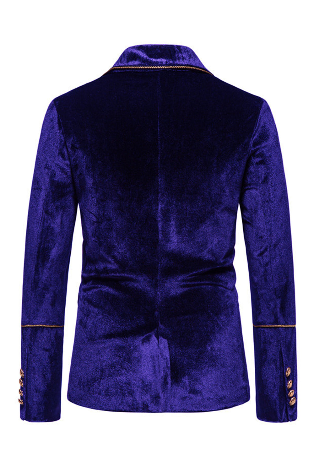 Black Velvet Notched Lapel Double-Breasted Men's Suits