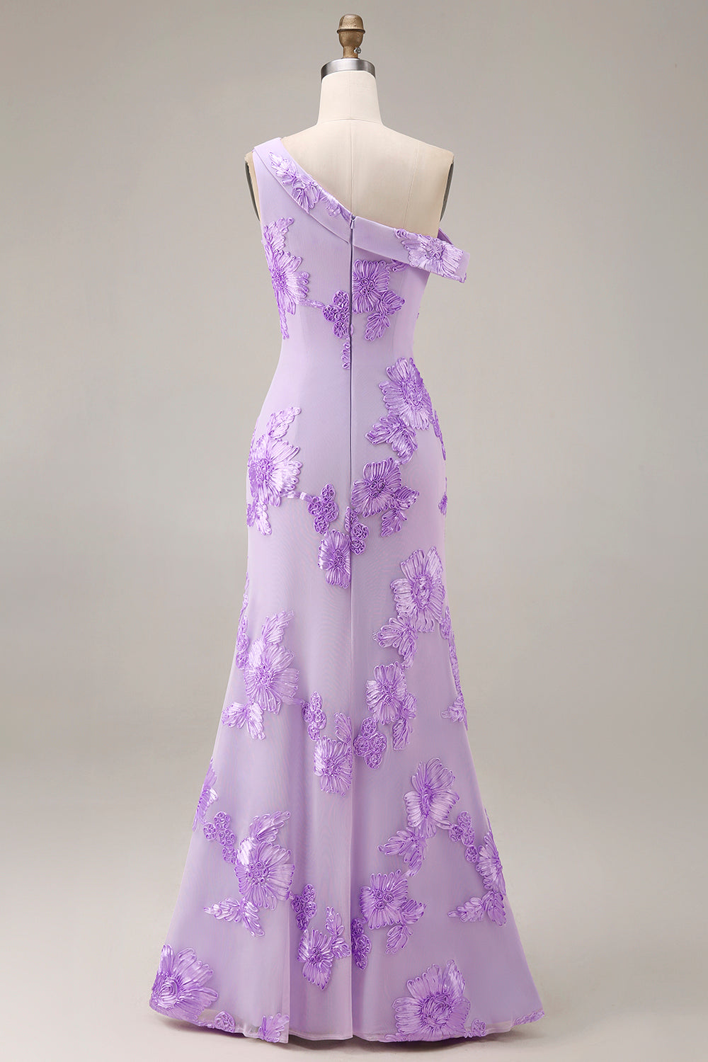 Yellow One Shoulder Sheath Long Prom Dress with Floral Embroidery