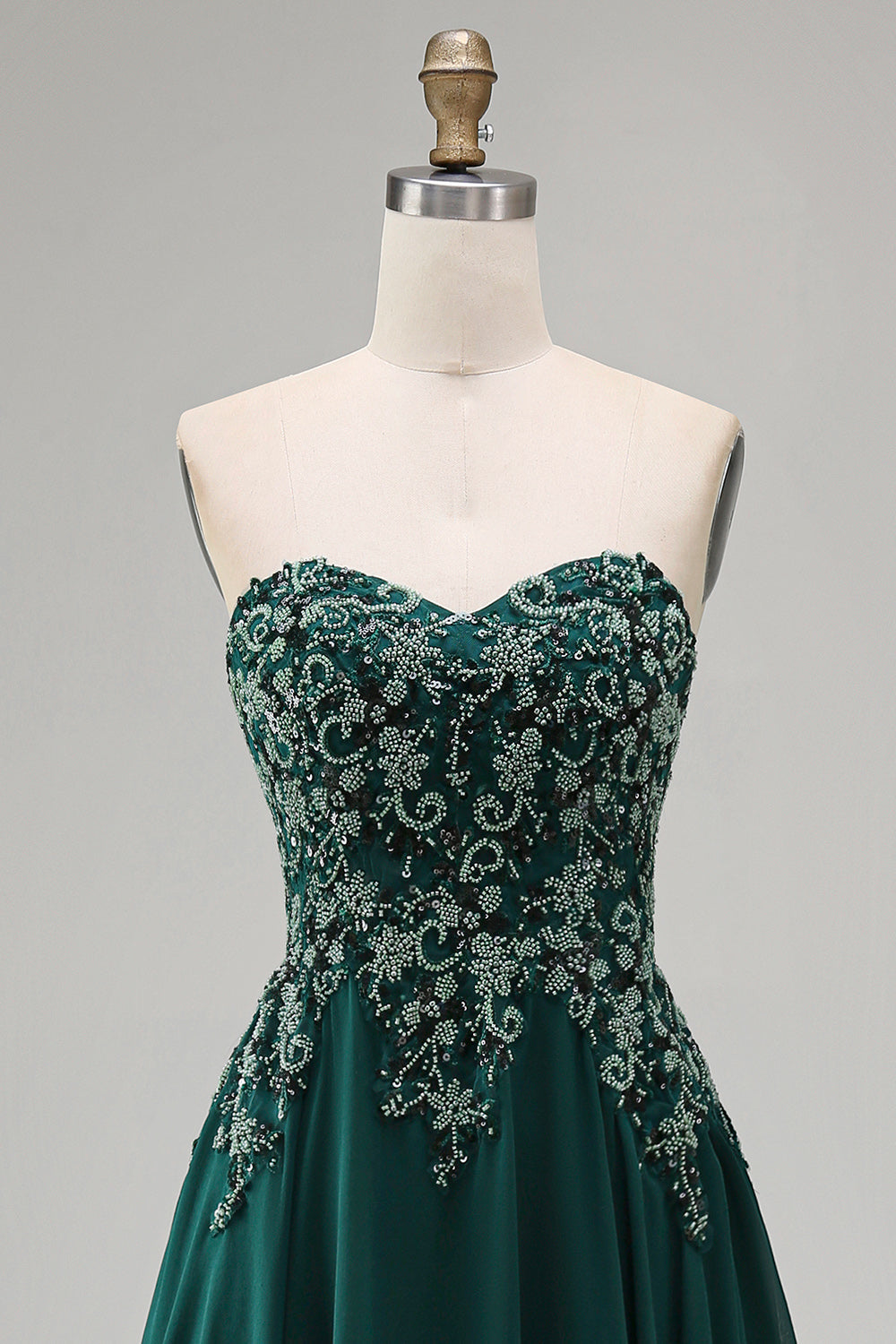 Sweetheart A-Line Dark Green Long Mother of the Bride Dress with Appliques