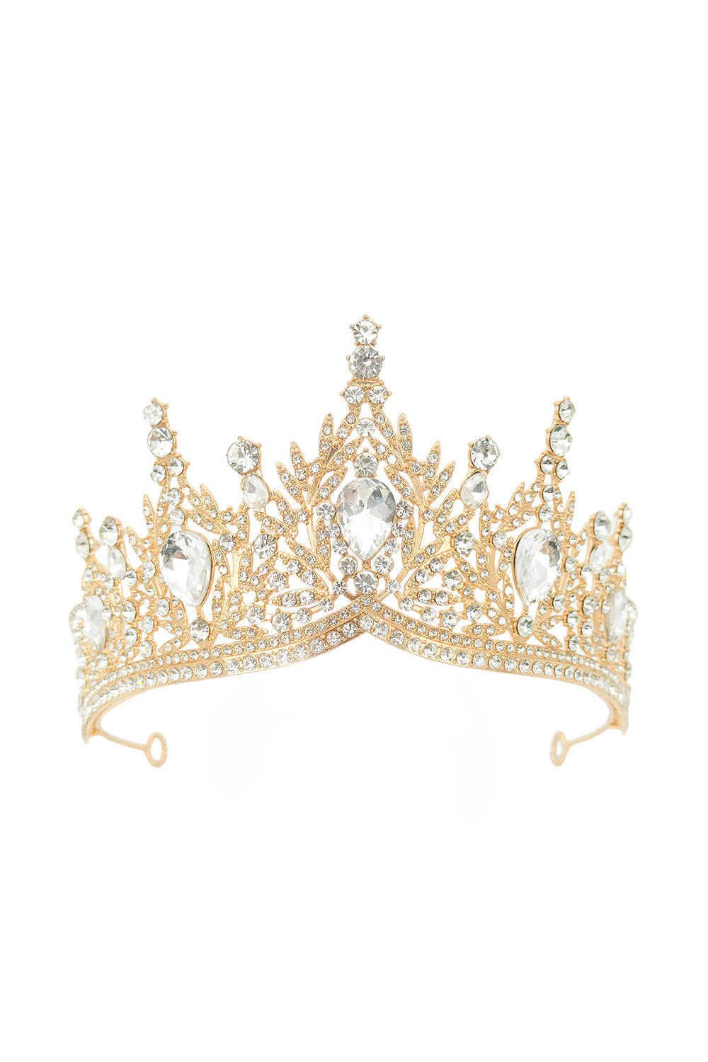 Couronne Diadème de Miss Bal en Cristal Bleu Royal et Doré