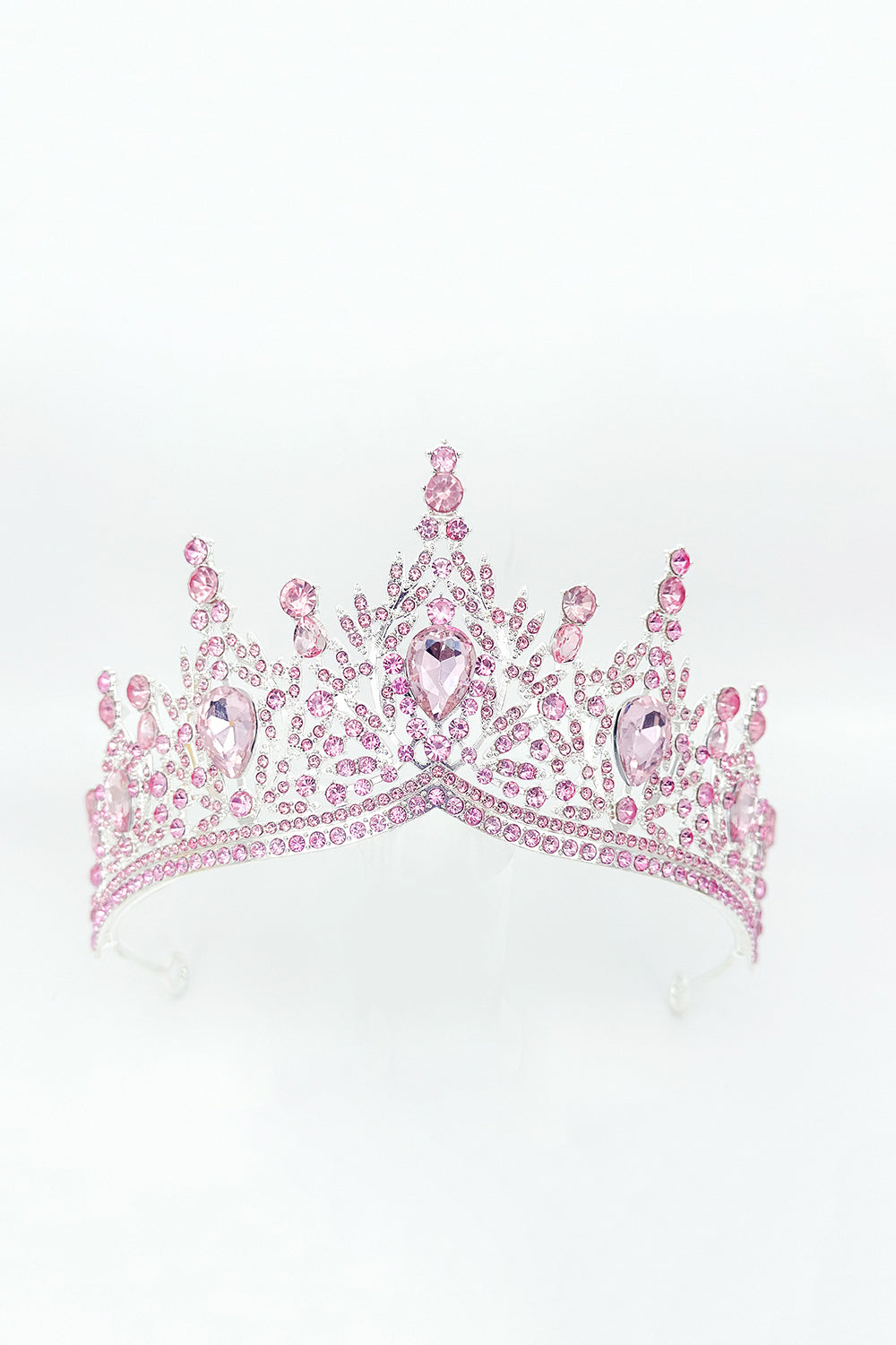 Couronne Diadème de Miss Bal en Cristal Bleu Royal et Doré