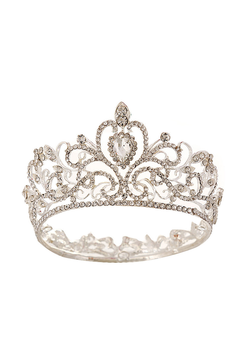 Diadème couronne dorée de reine de bal en cristal