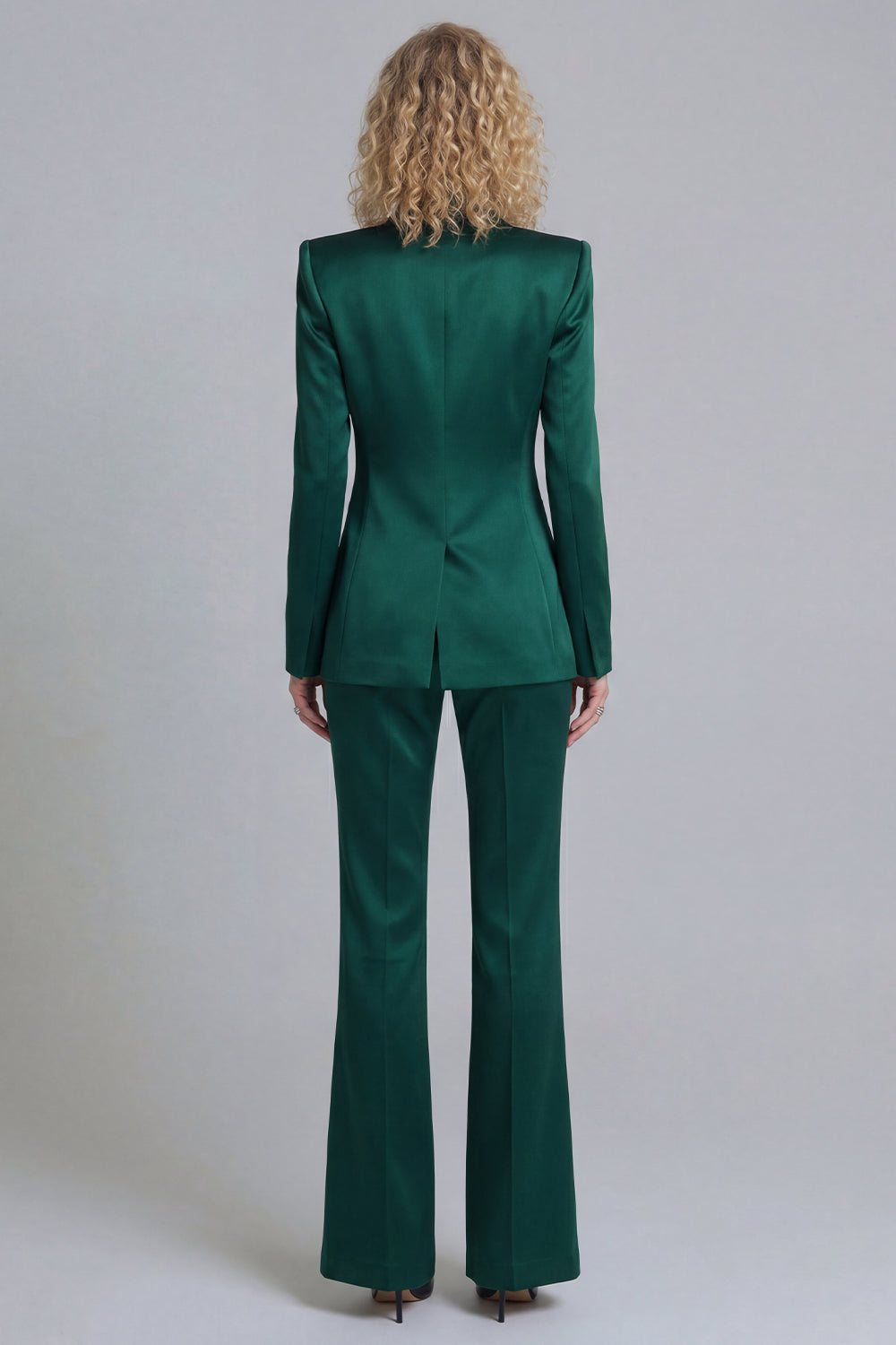 Blue Peak Lapel Single Breasted 2 Piece Wide Leg Prom Suits