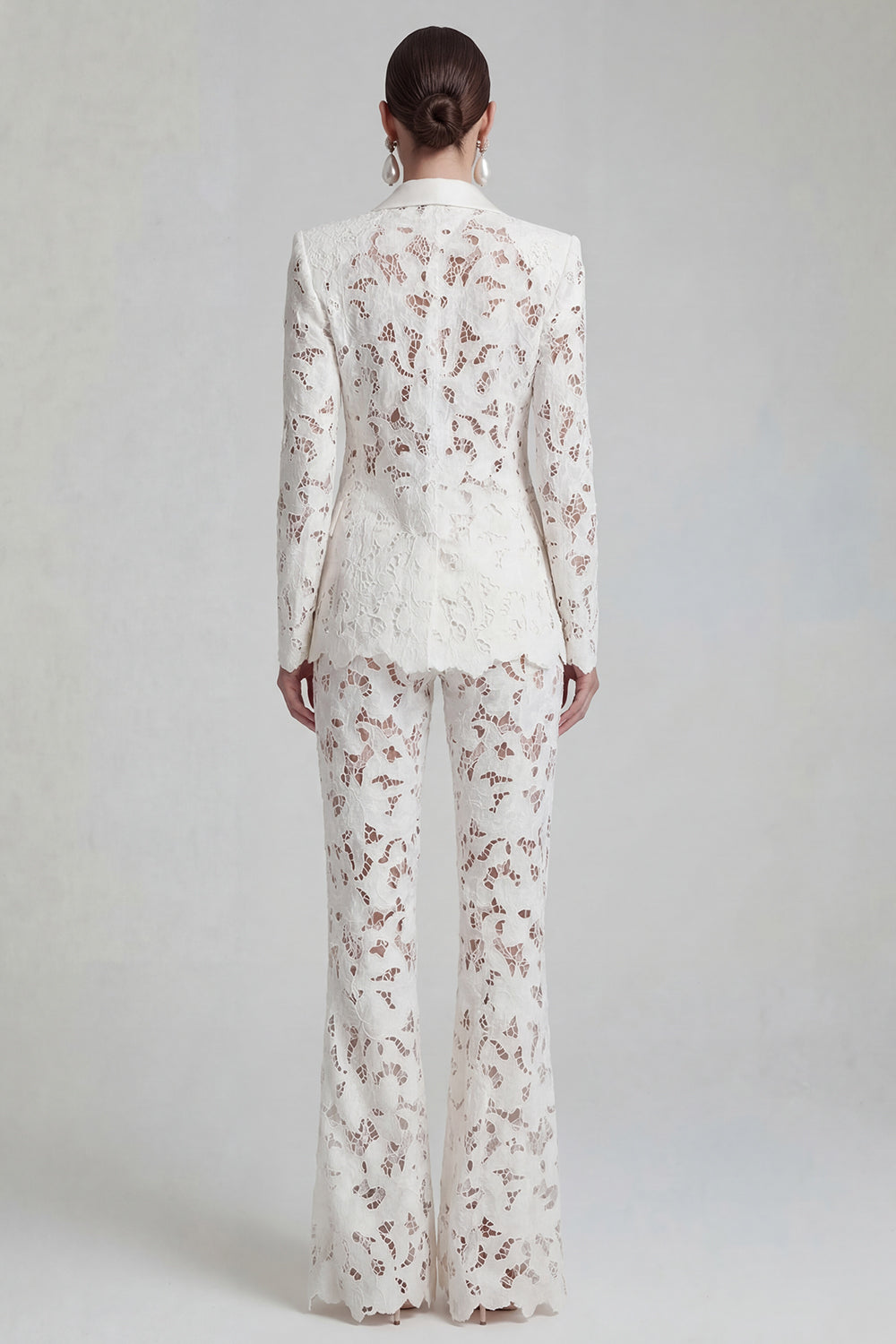 White Peak Lapel 2 Piece Boho Women's Suits with Sleeves