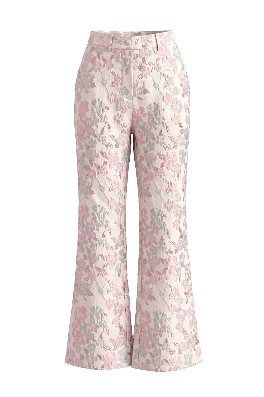 Costumes de bal croisés à revers fleuris bicolores champagne et rose