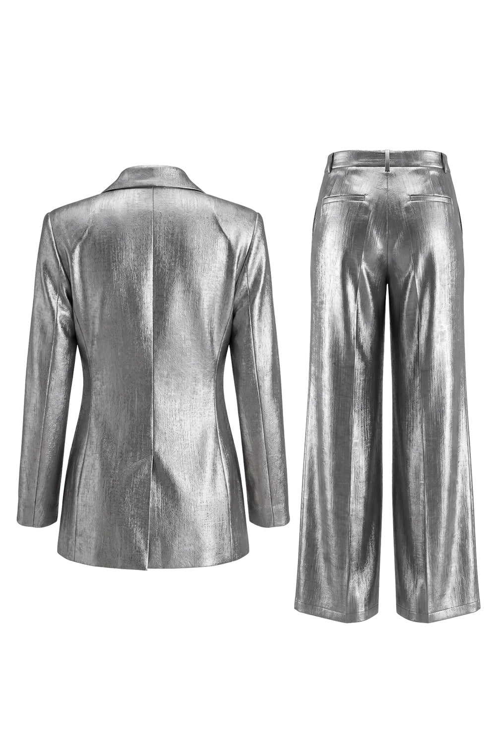 2 Piece Grey Wide Leg Shawl Lapel Prom Suits with Bow