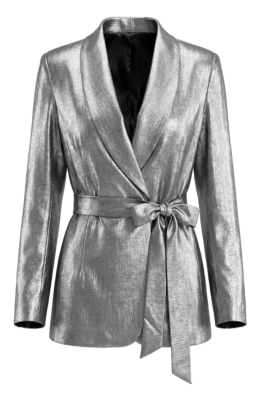 2 Piece Grey Wide Leg Shawl Lapel Prom Suits with Bow