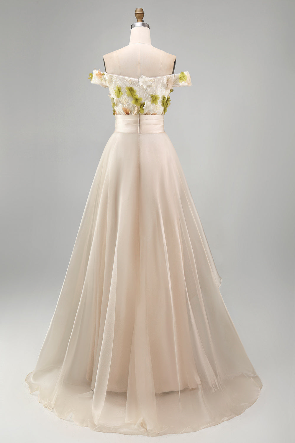 Off The Shoulder A Line Apricot Mother Of the Bride Dress with 3D Flowers