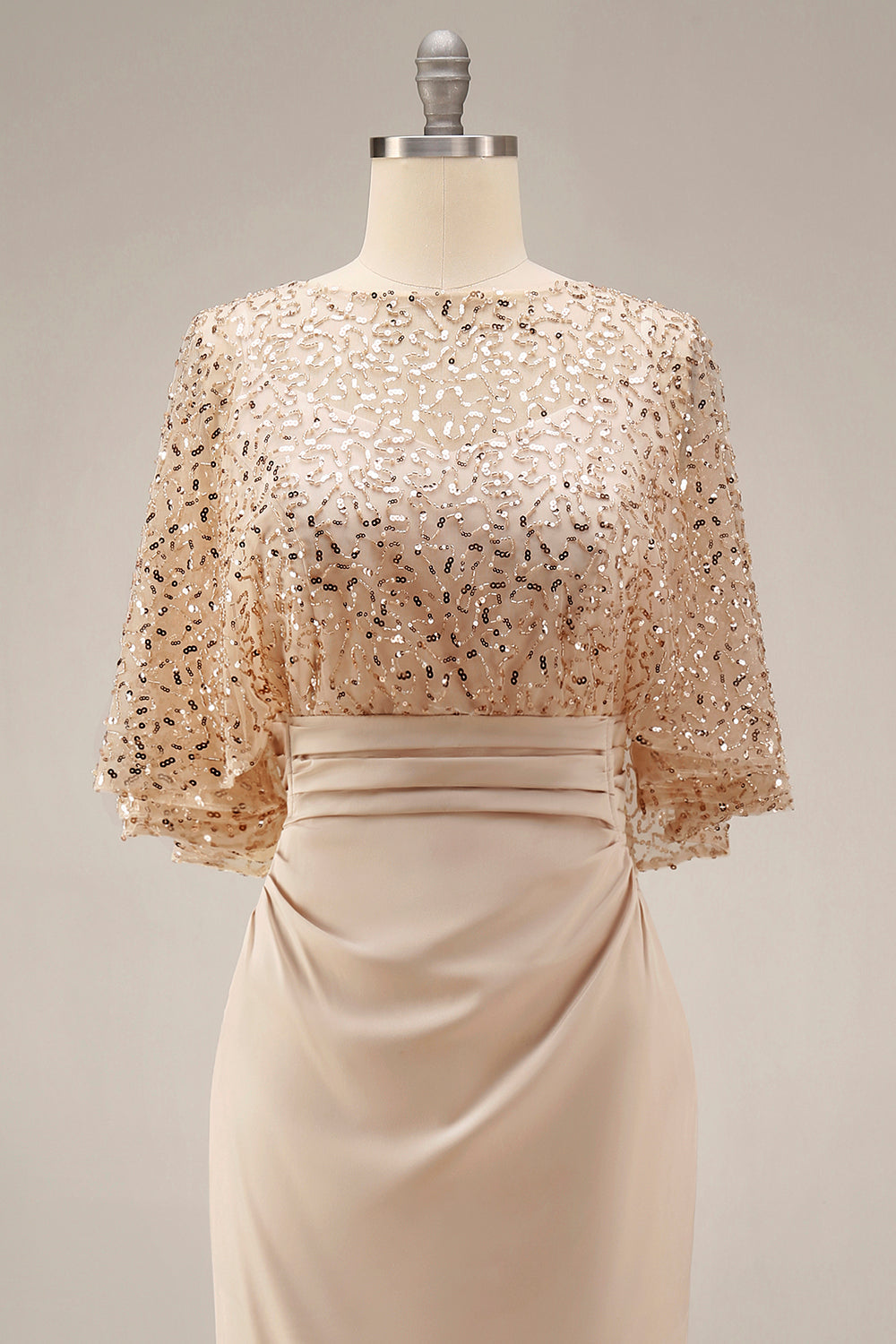 Mermaid Sequin Godmother Long Dress with Pockets