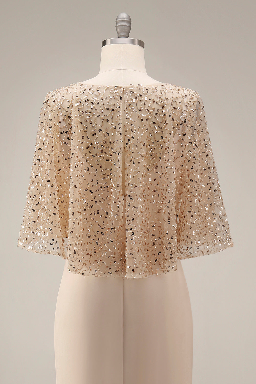 Sparkly Sequin Champagne Long Mermaid Mother of the Bride Dress with Pockets