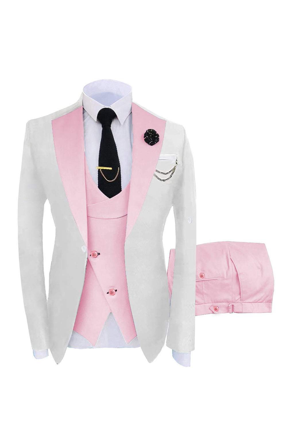 Dark Green 3 Piece One Button Notch Lapel Men's Prom Suits