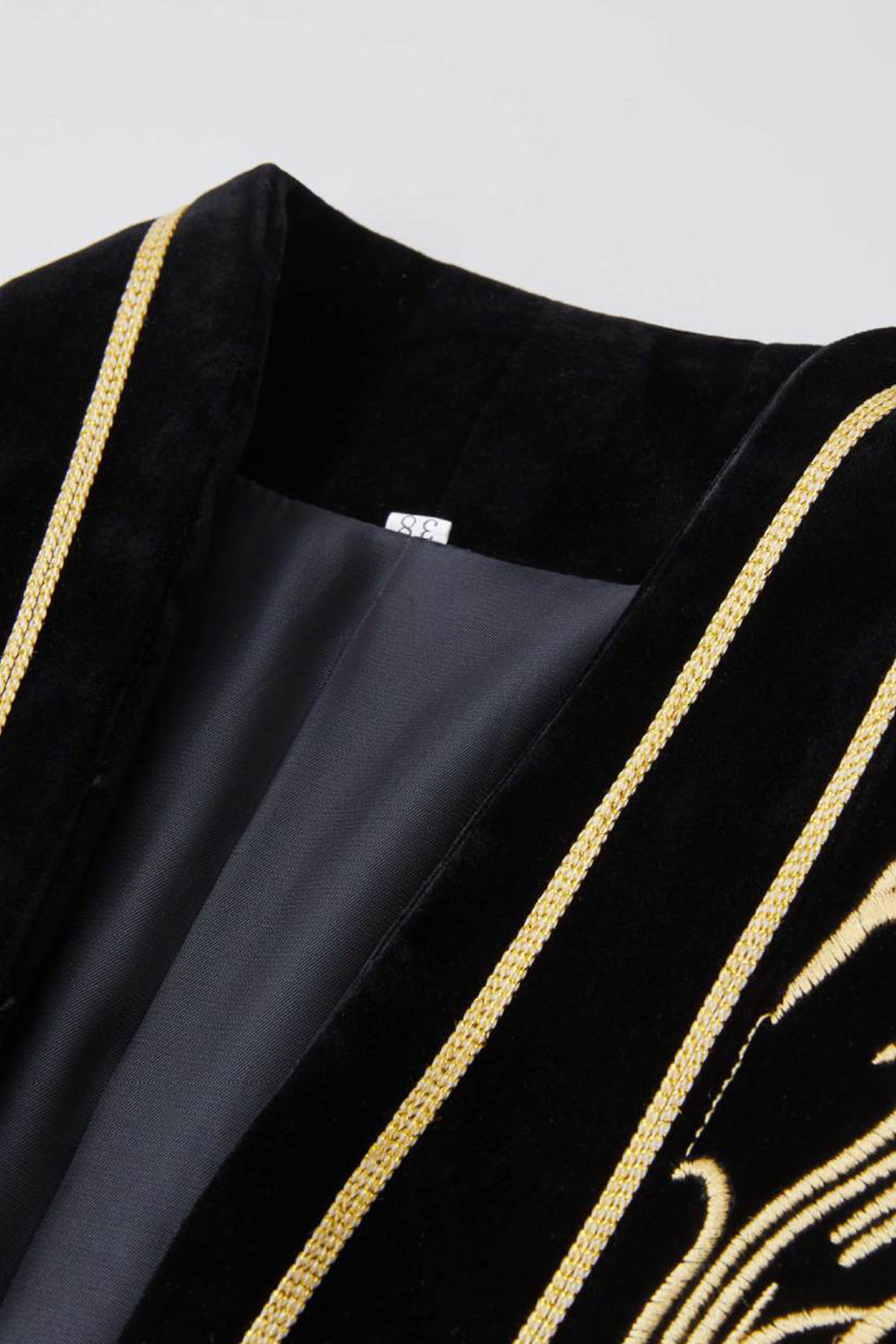 Blazer Homme Vert Ouvert Brodé Géométrique