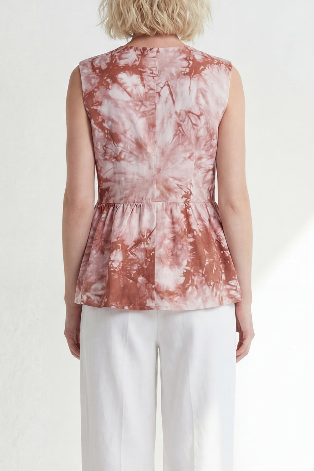 Pink One Button 2-Piece V Neck Printed Women Suits