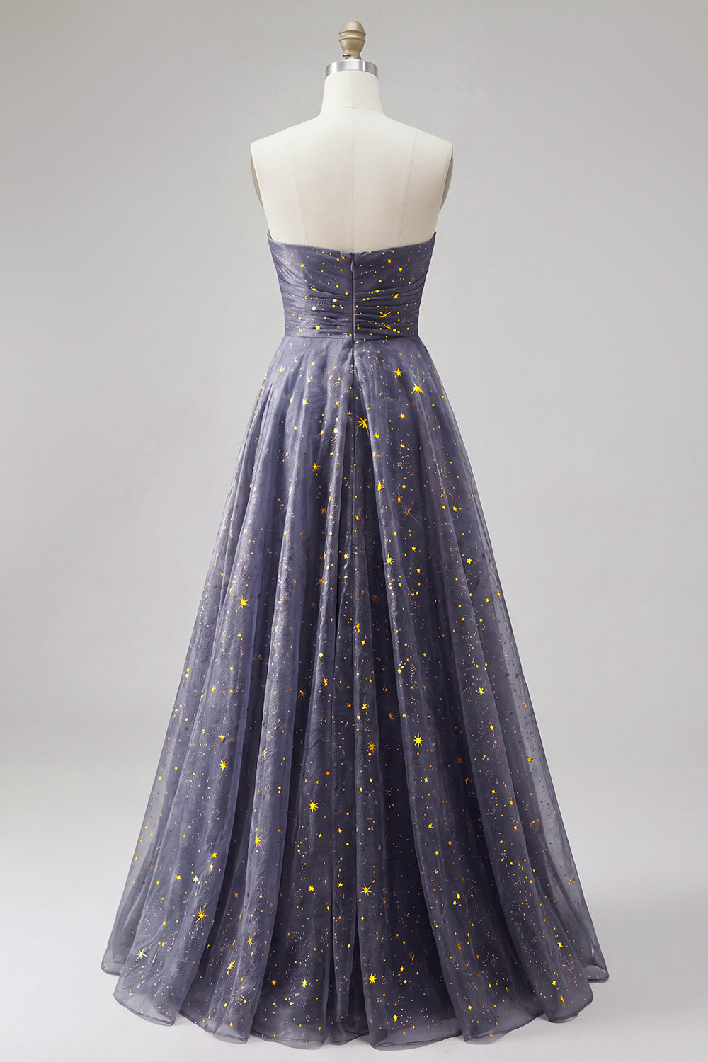 Celestial Midnight Enchanting Starry A-Line Sweetheart Long Prom Dress with Bow