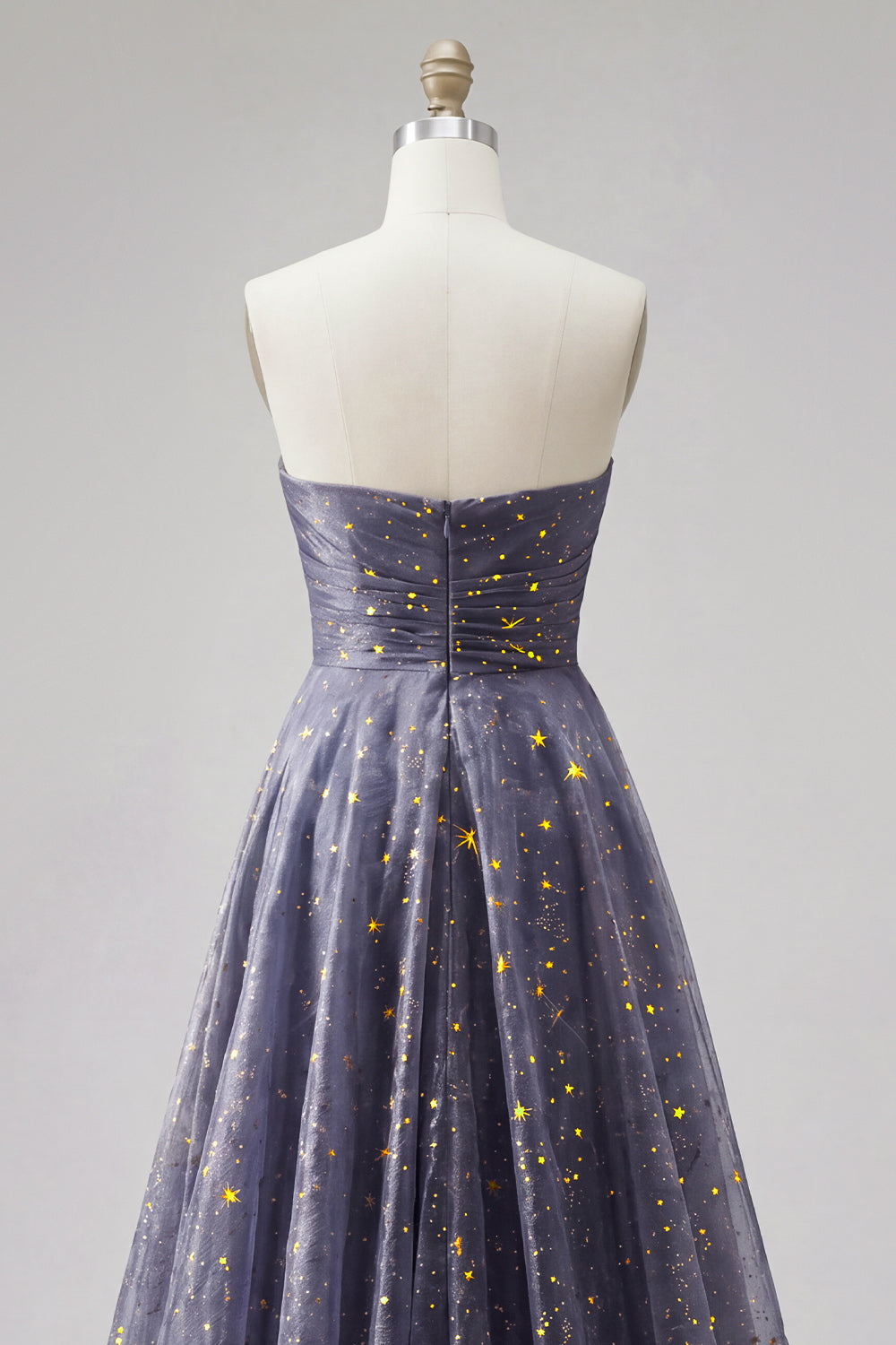 Celestial Midnight Enchanting Starry A-Line Sweetheart Long Prom Dress with Bow
