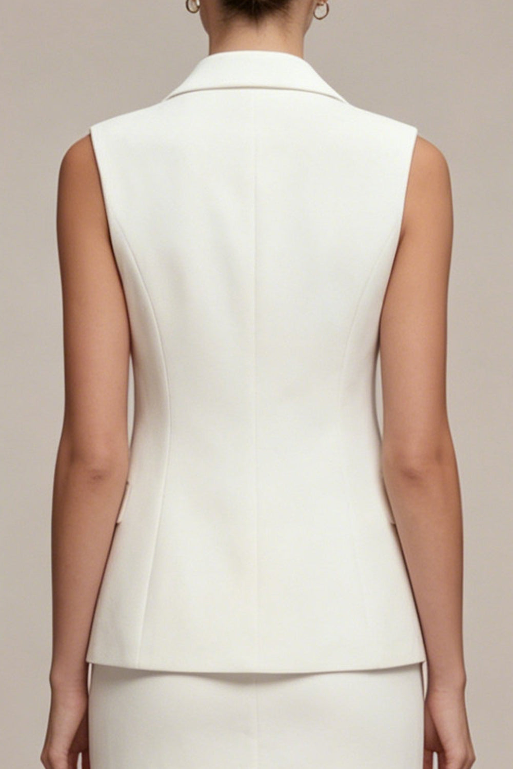 White Short 2 Piece Notched Lapel Slim Fit Single Breasted Business Dress