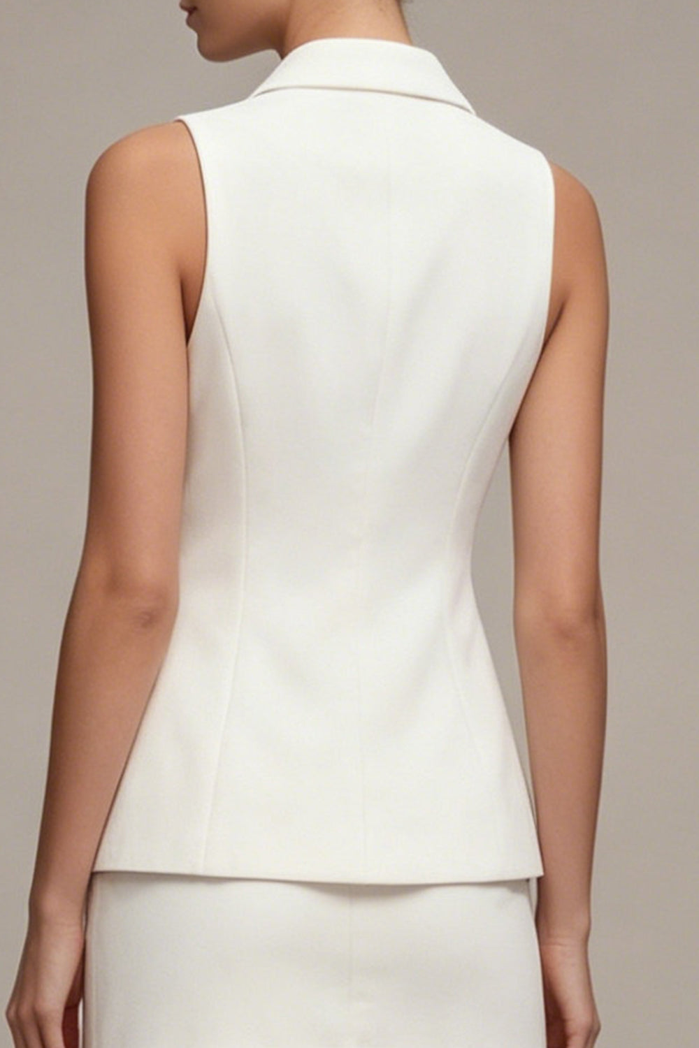 2 Piece Notched Lapel Slim Fit White Short Single Breasted Business Dress