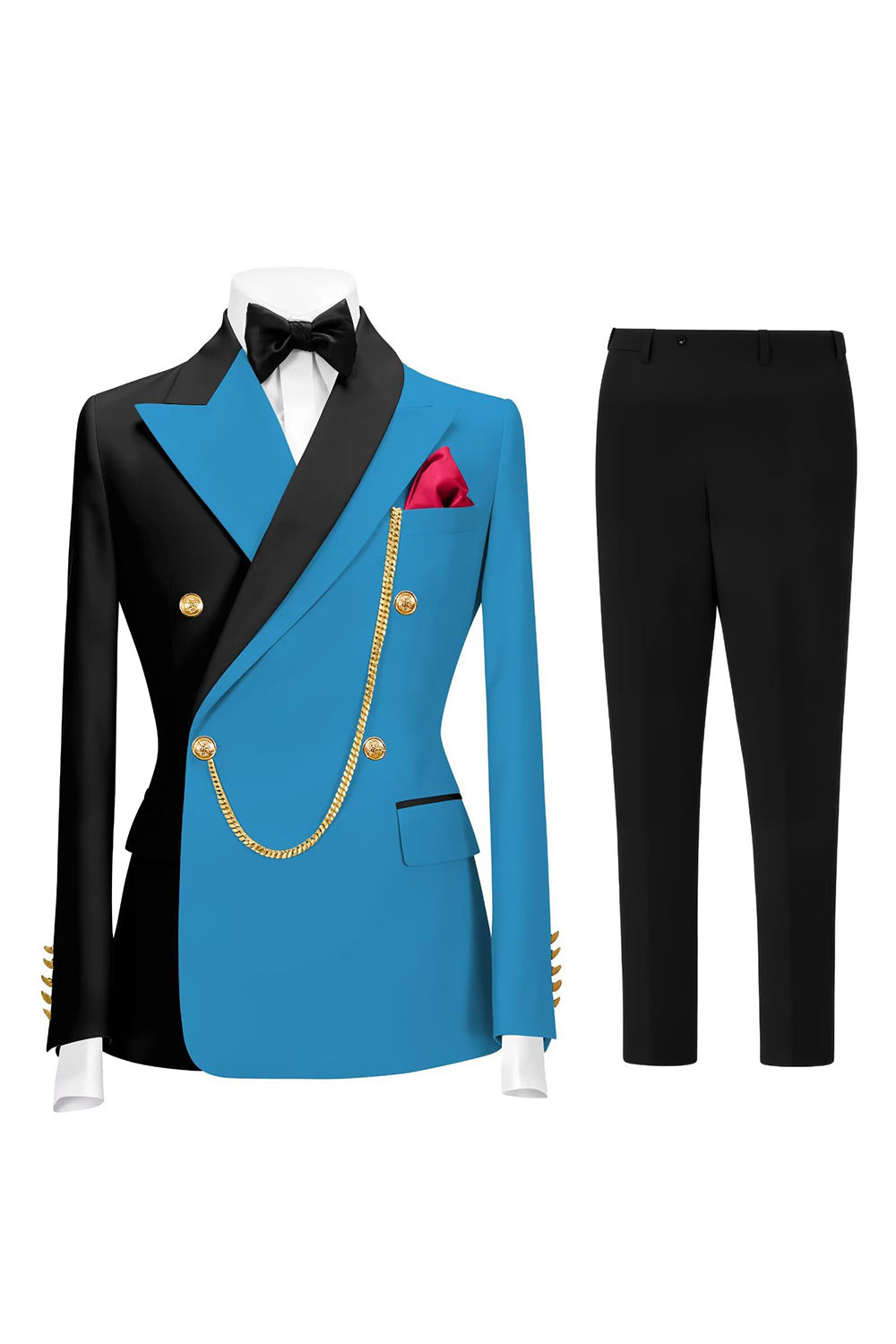 Dark Green 2 Piece Peak Lapel Double Breasted Men's Prom Suits