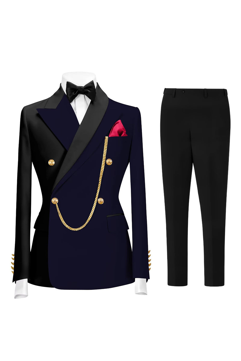 Dark Green 2 Piece Peak Lapel Double Breasted Men's Prom Suits