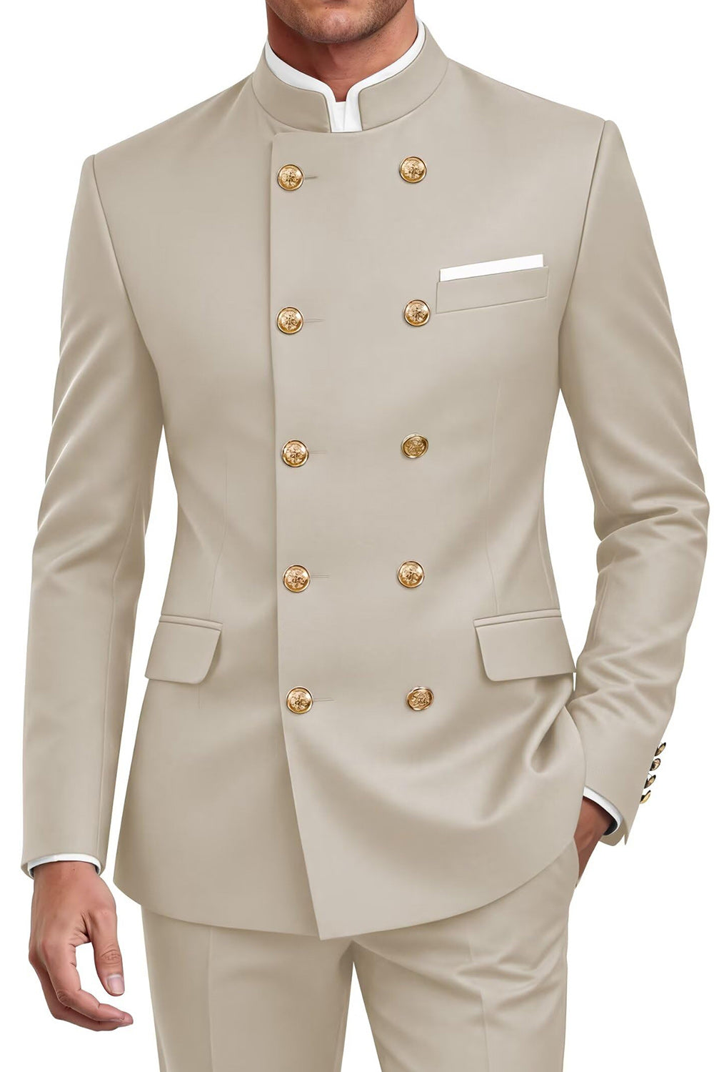 Navy 2 Piece Double Breasted Men's Suits