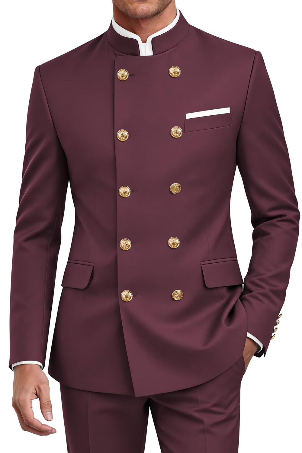 Navy 2 Piece Double Breasted Men's Suits