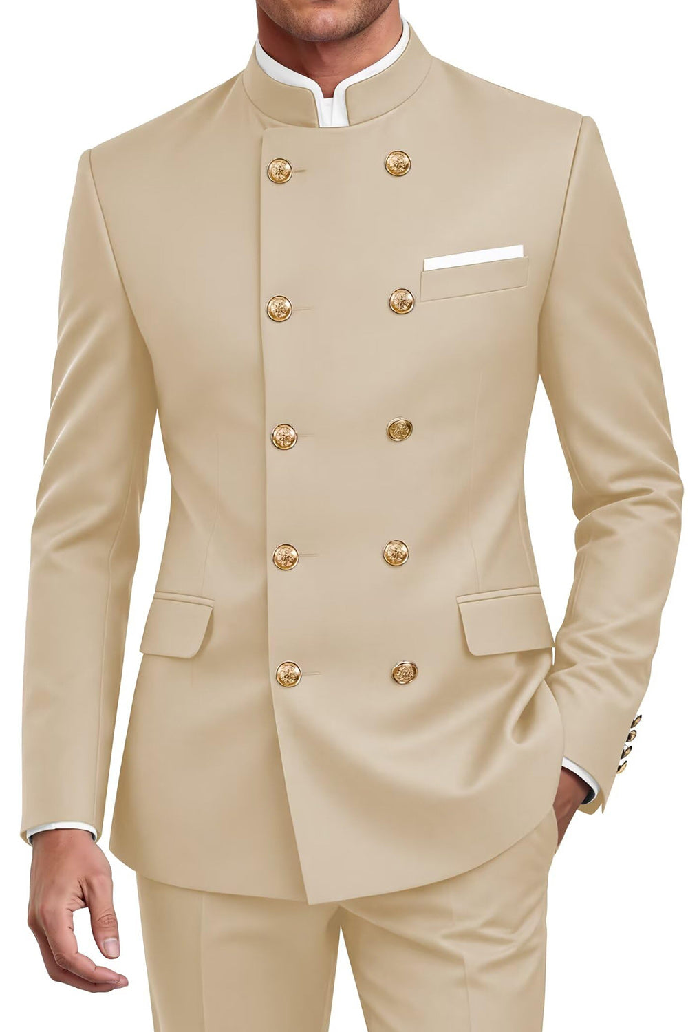 Navy 2 Piece Double Breasted Men's Suits