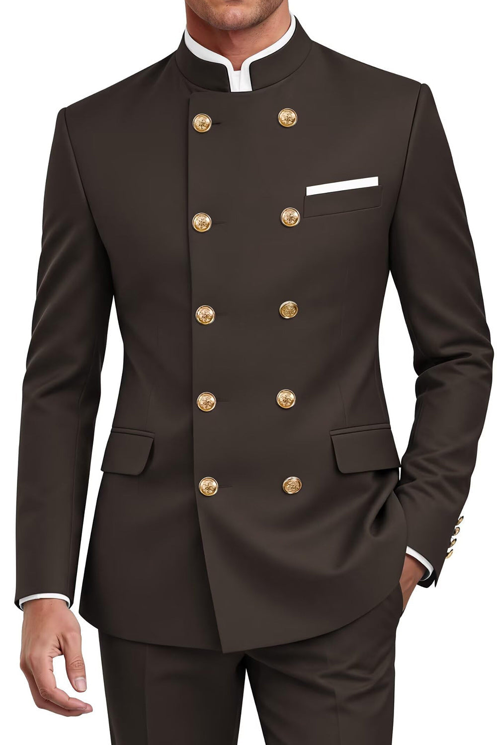 Navy 2 Piece Double Breasted Men's Suits