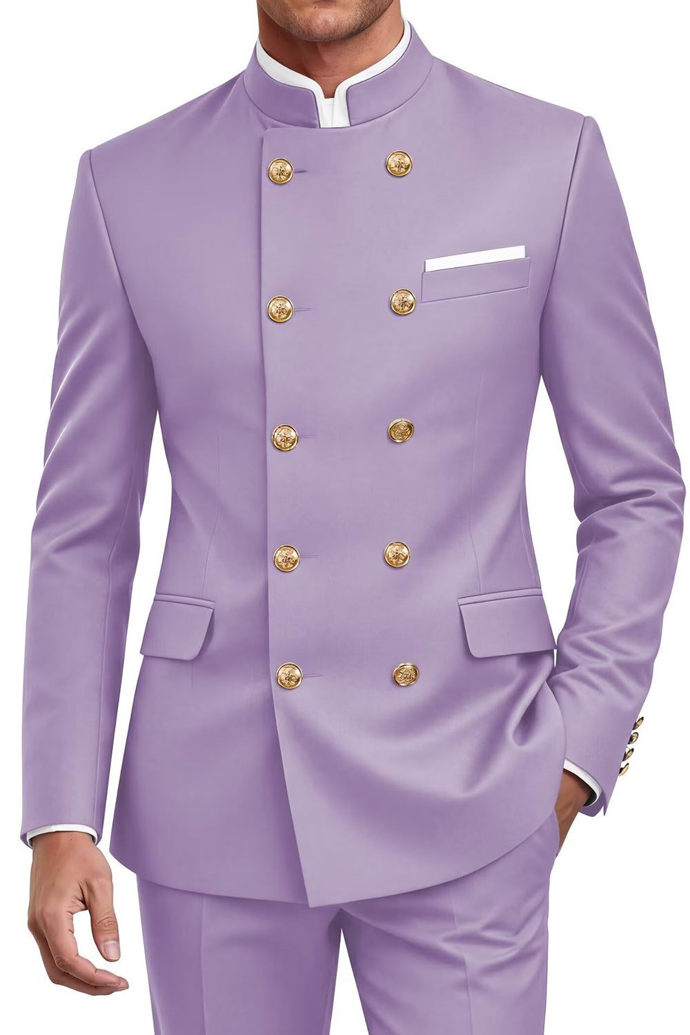 Navy 2 Piece Double Breasted Men's Suits