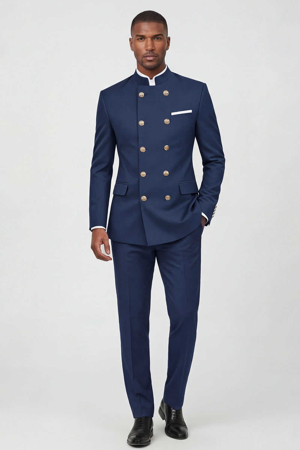 Navy 2 Piece Double Breasted Men's Suits