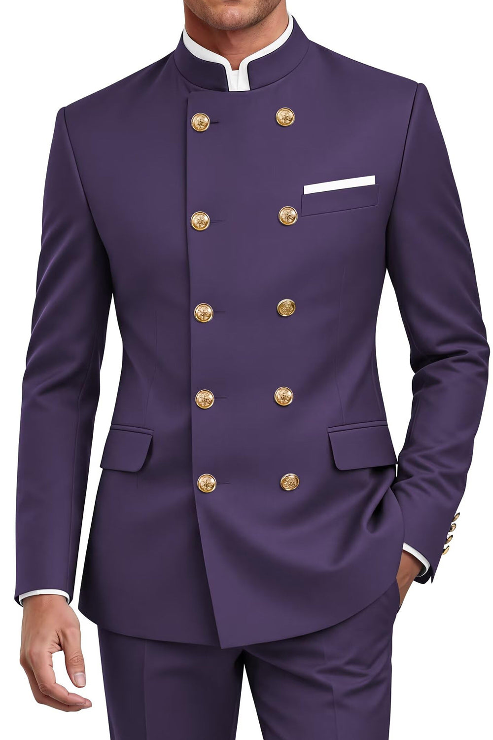 Navy 2 Piece Double Breasted Men's Suits