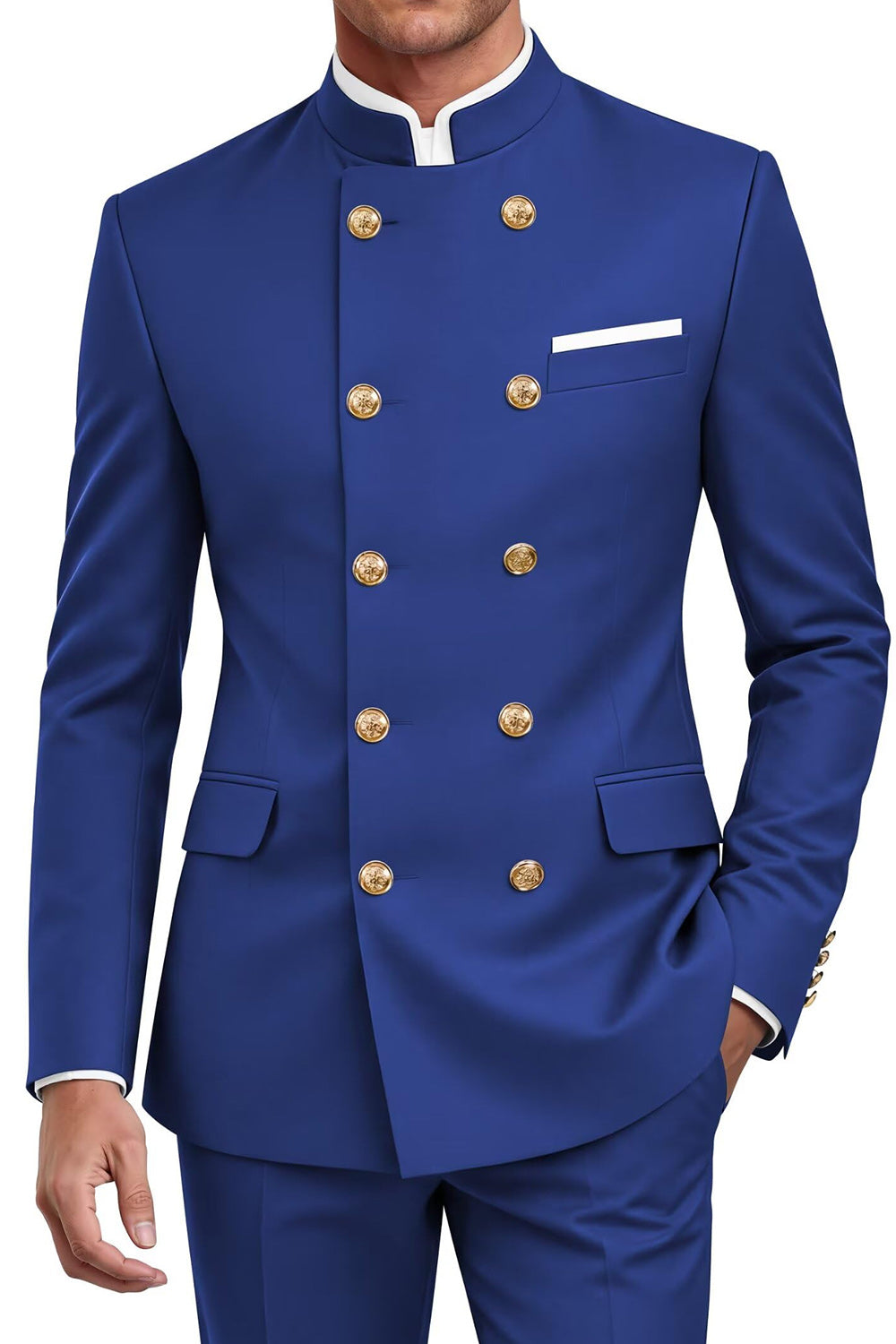 Navy 2 Piece Double Breasted Men's Suits