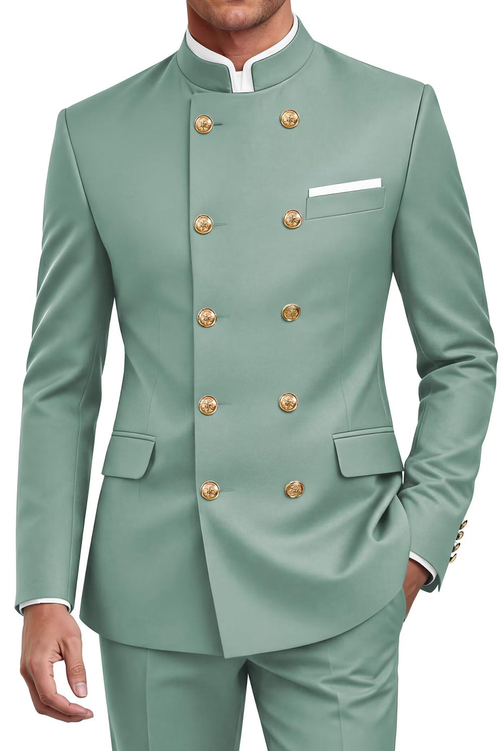 Navy 2 Piece Double Breasted Men's Suits