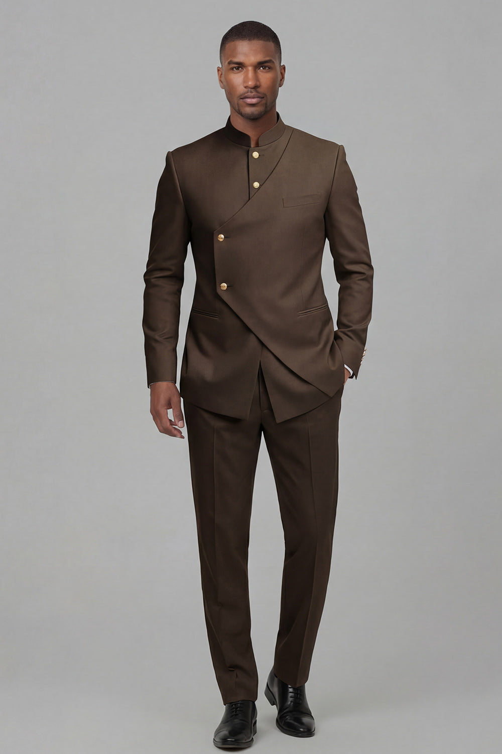 Single Breasted Coffee 2 Piece Men's Prom Suits