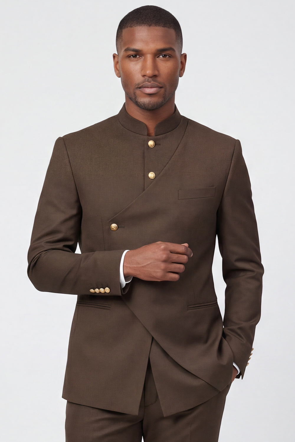 Single Breasted Coffee 2 Piece Men's Prom Suits