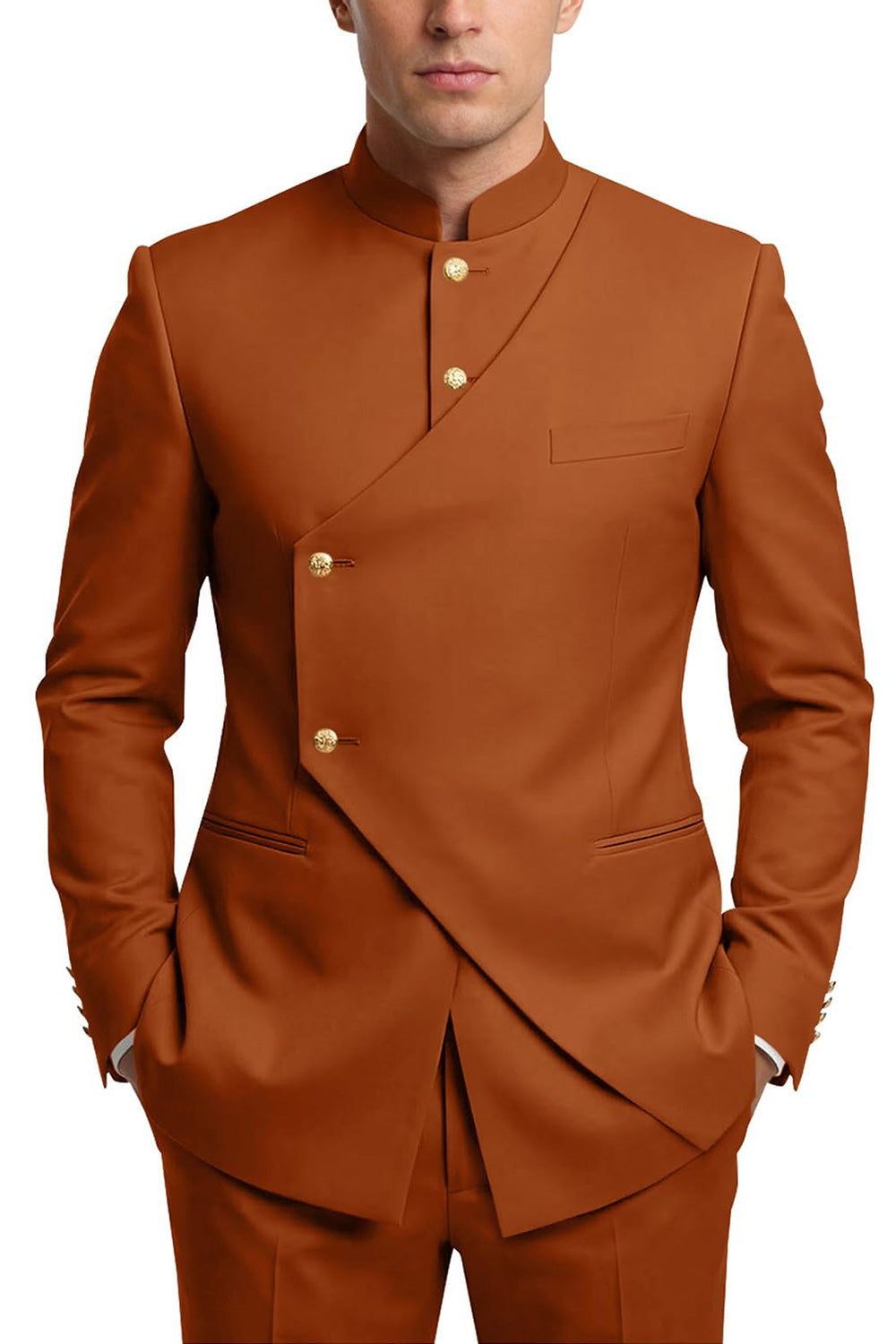 Single Breasted Coffee 2 Piece Men's Prom Suits