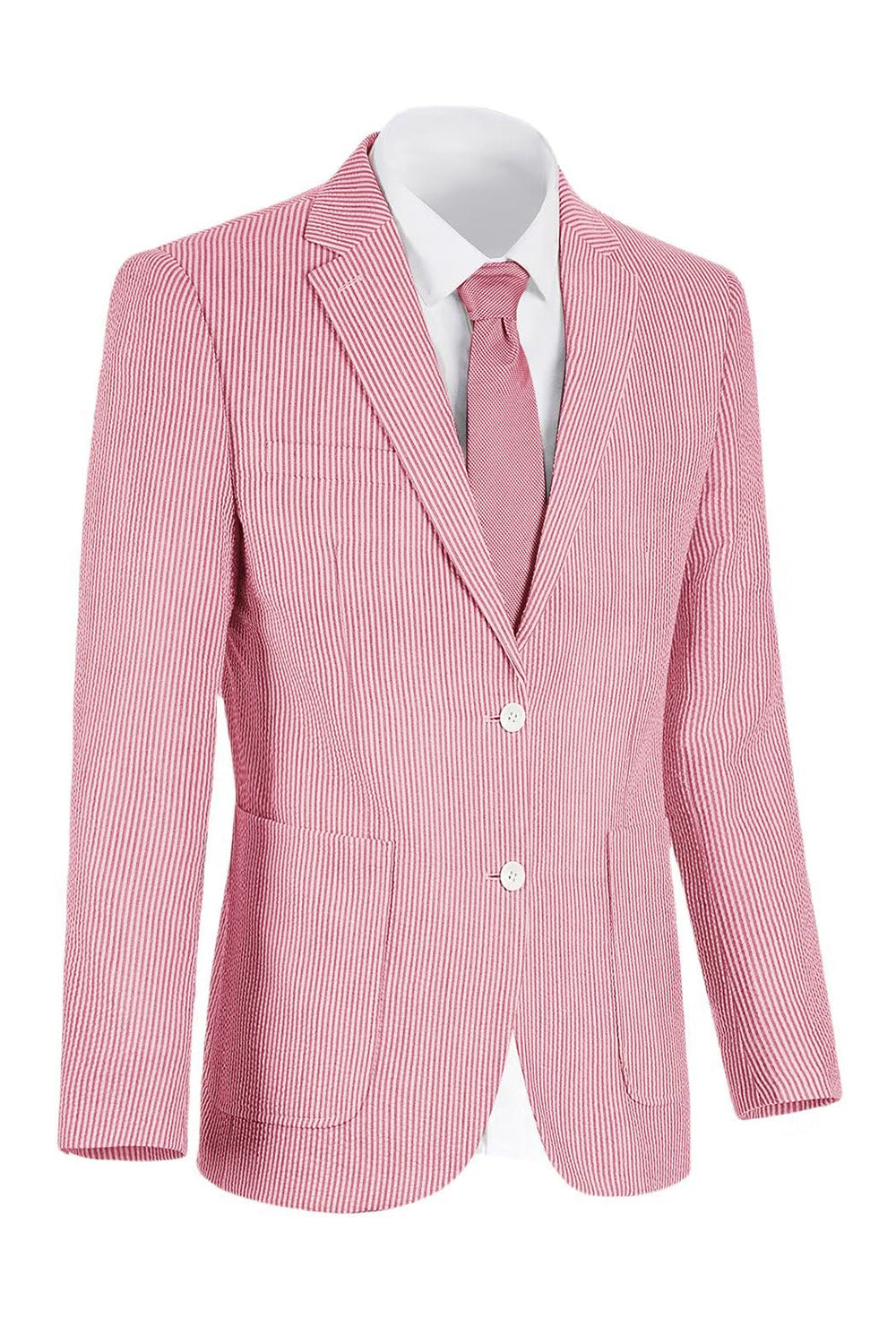 Notch Lapel Light Blue Single Breasted Men's Jacket