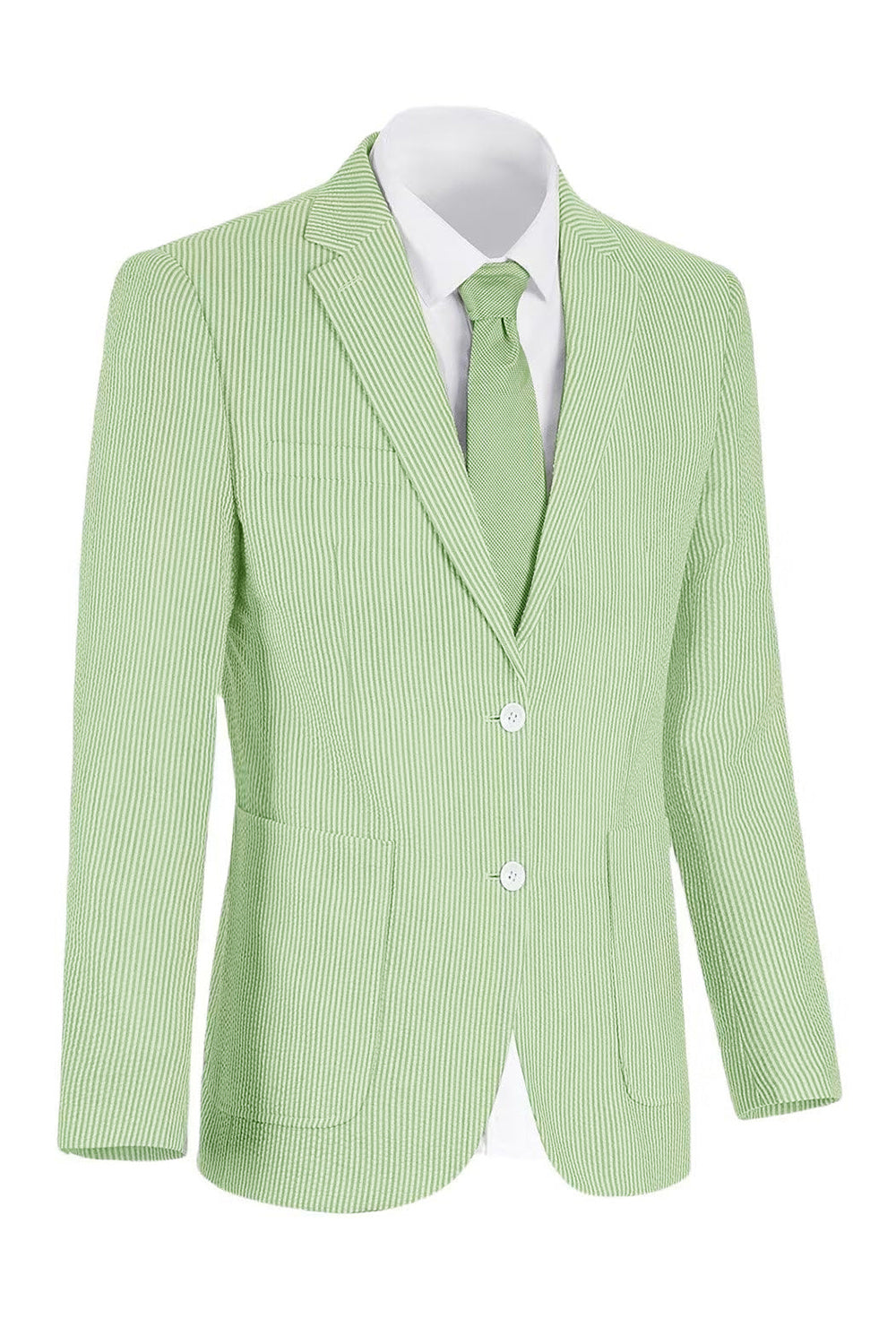 Notch Lapel Light Blue Single Breasted Men's Jacket