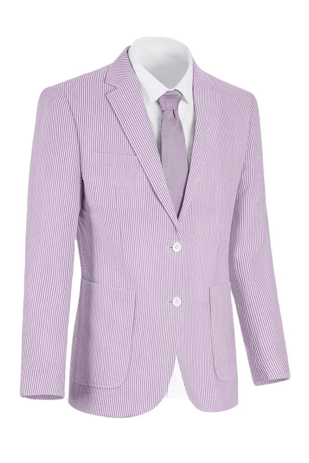 Notch Lapel Light Blue Single Breasted Men's Jacket