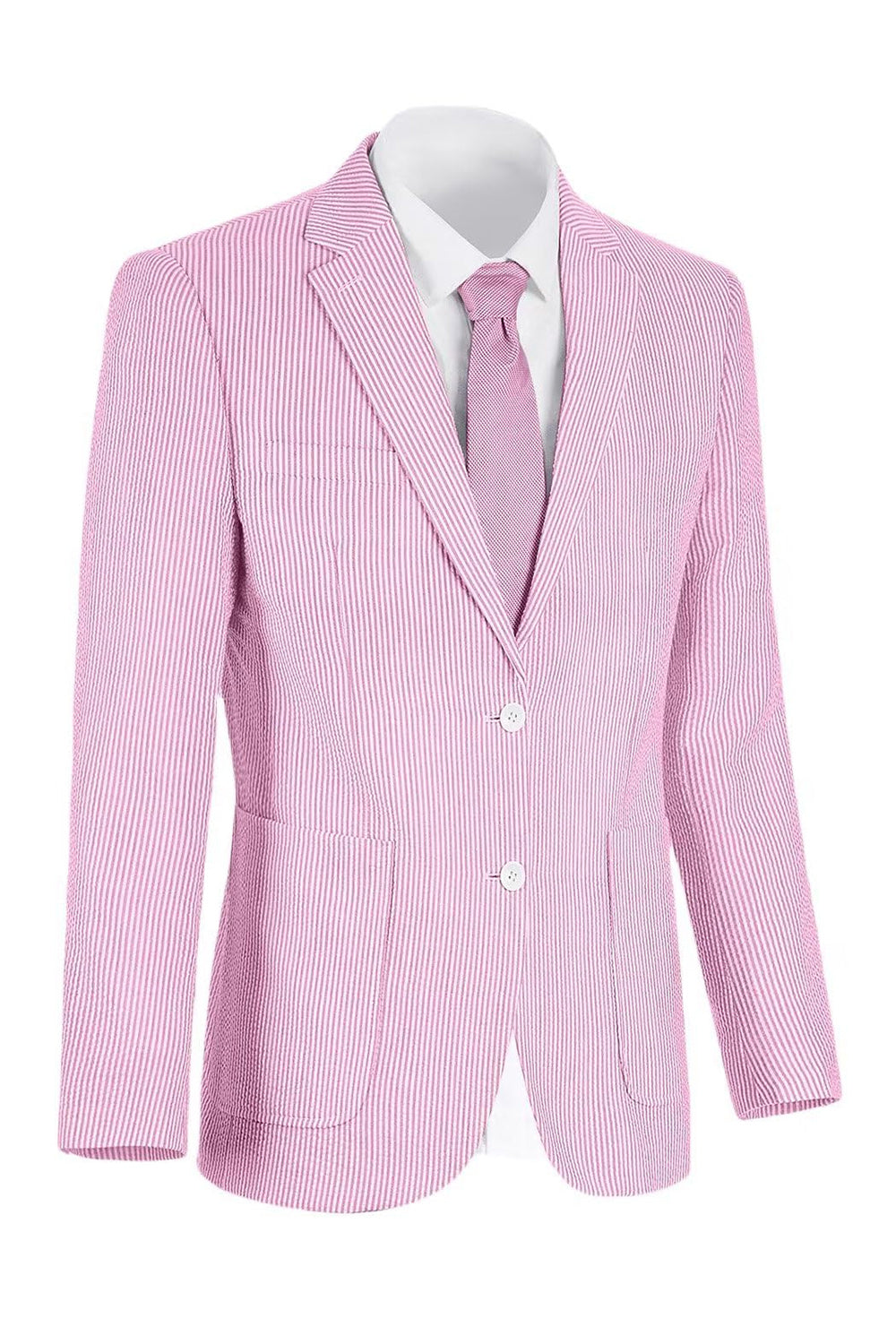 Notch Lapel Light Blue Single Breasted Men's Jacket