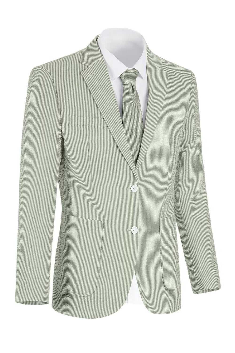 Notch Lapel Light Blue Single Breasted Men's Jacket