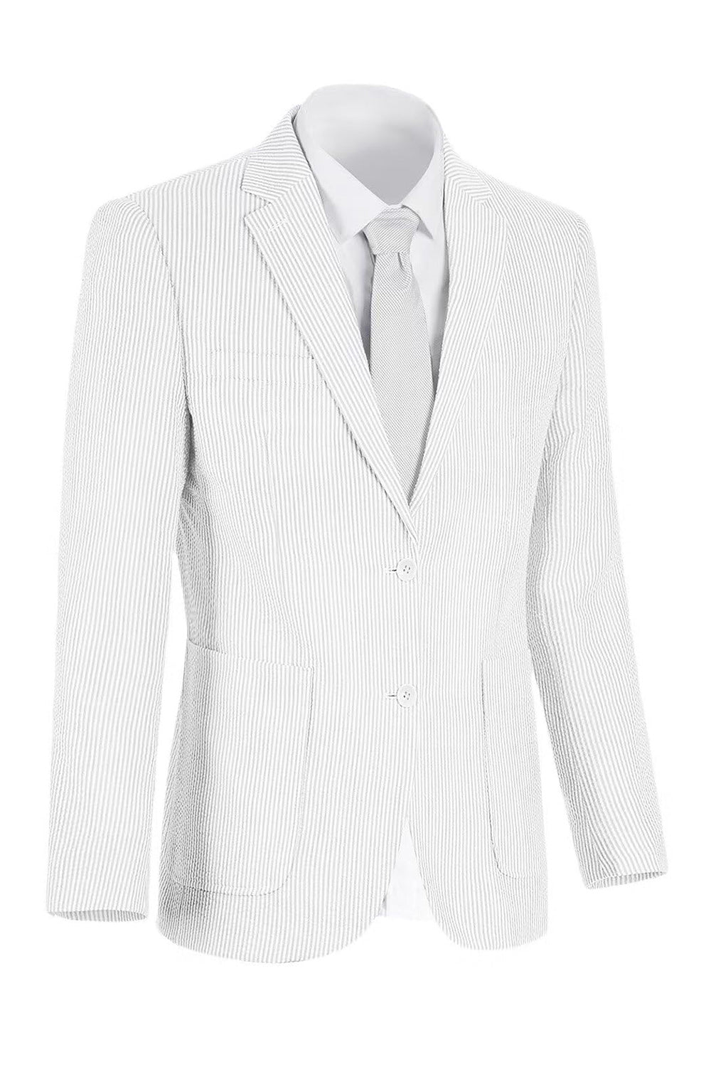 Notch Lapel Light Blue Single Breasted Men's Jacket